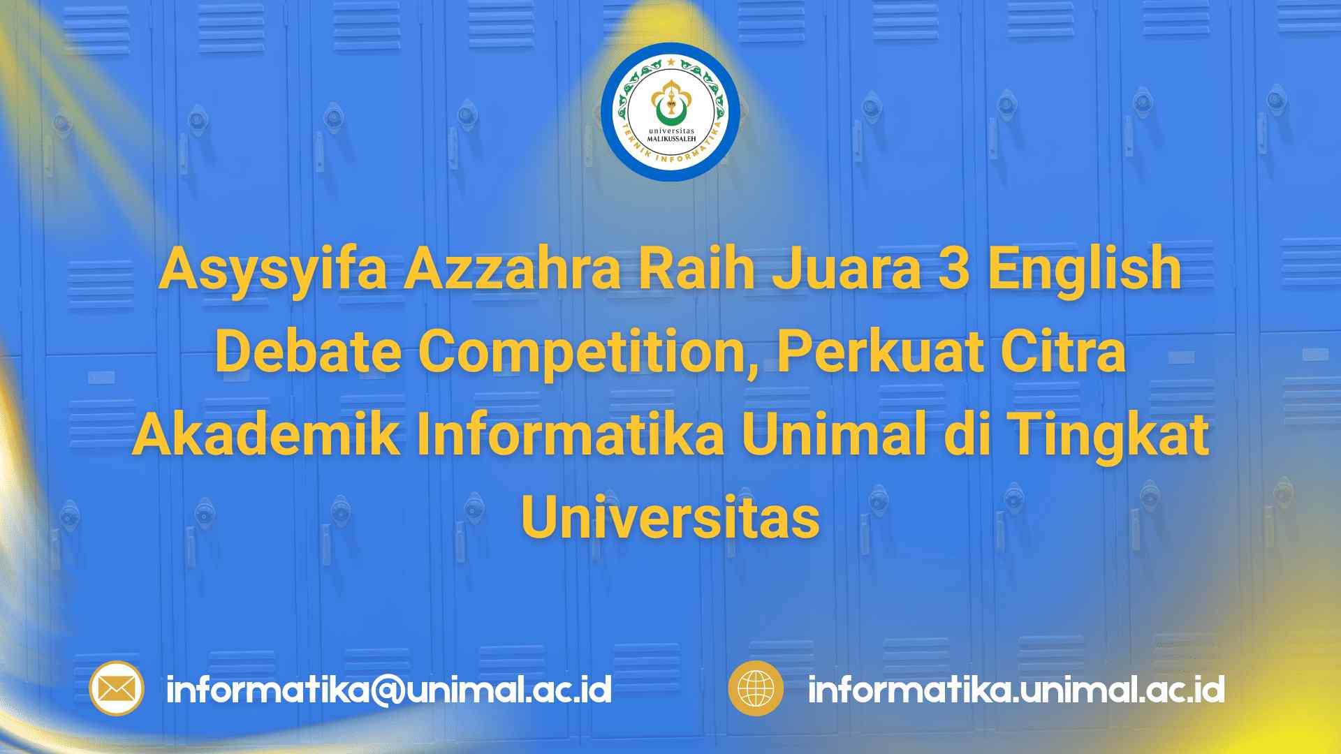 Asysyifa Azzahra Raih Juara 3 English Debate Competition, Perkuat Citra Akademik Informatika Unimal di Tingkat Universitas