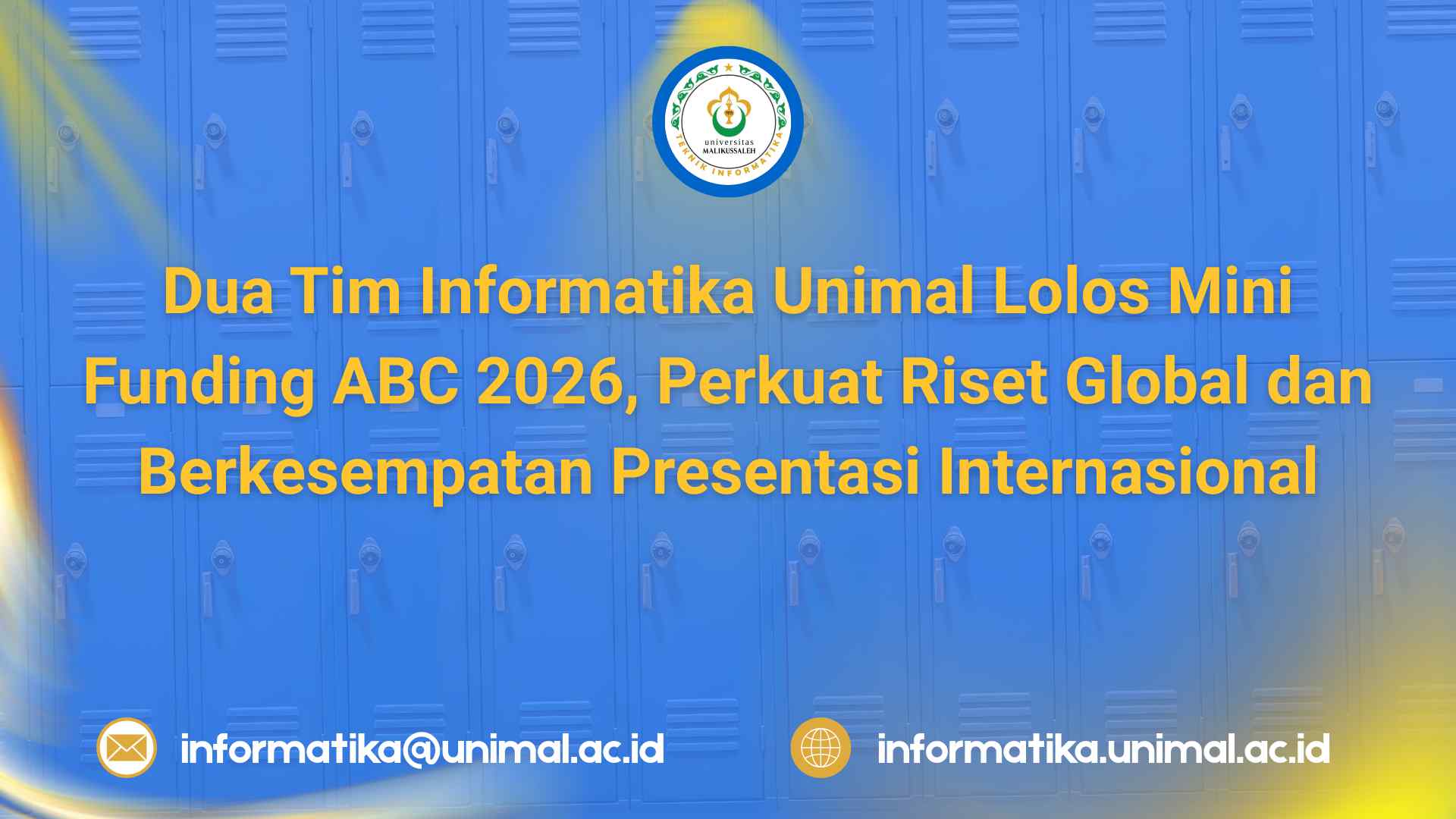 Dua Tim Informatika Unimal Lolos Mini Funding ABC 2026, Perkuat Riset Global dan Berkesempatan Presentasi Internasional