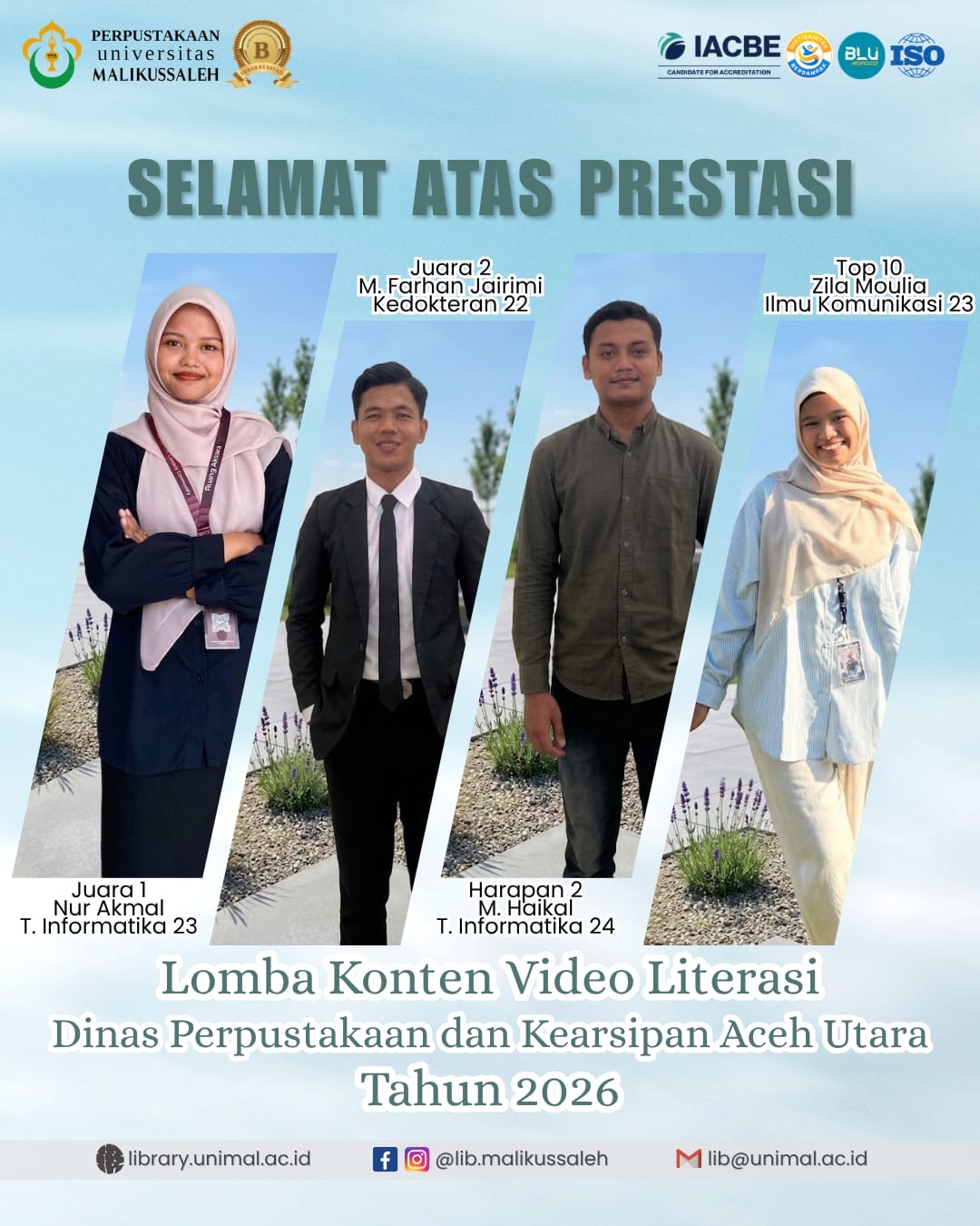 Mahasiswa Teknik Informatika Unimal Raih Prestasi pada Lomba Konten Video Literasi Tingkat Kabupaten Aceh Utara 2026
