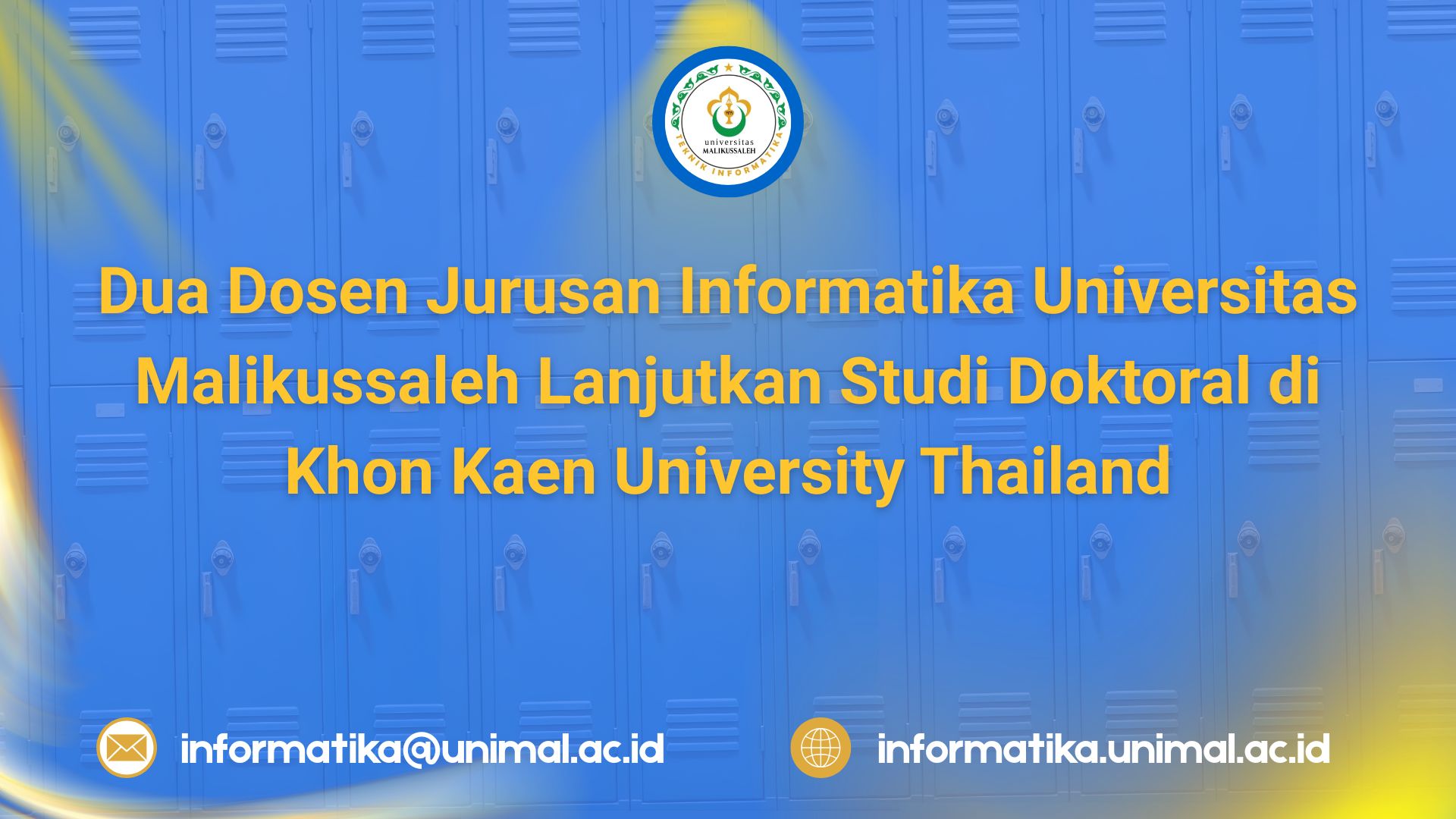 Dua Dosen Jurusan Informatika Universitas Malikussaleh Lanjutkan Studi Doktoral di Khon Kaen University Thailand