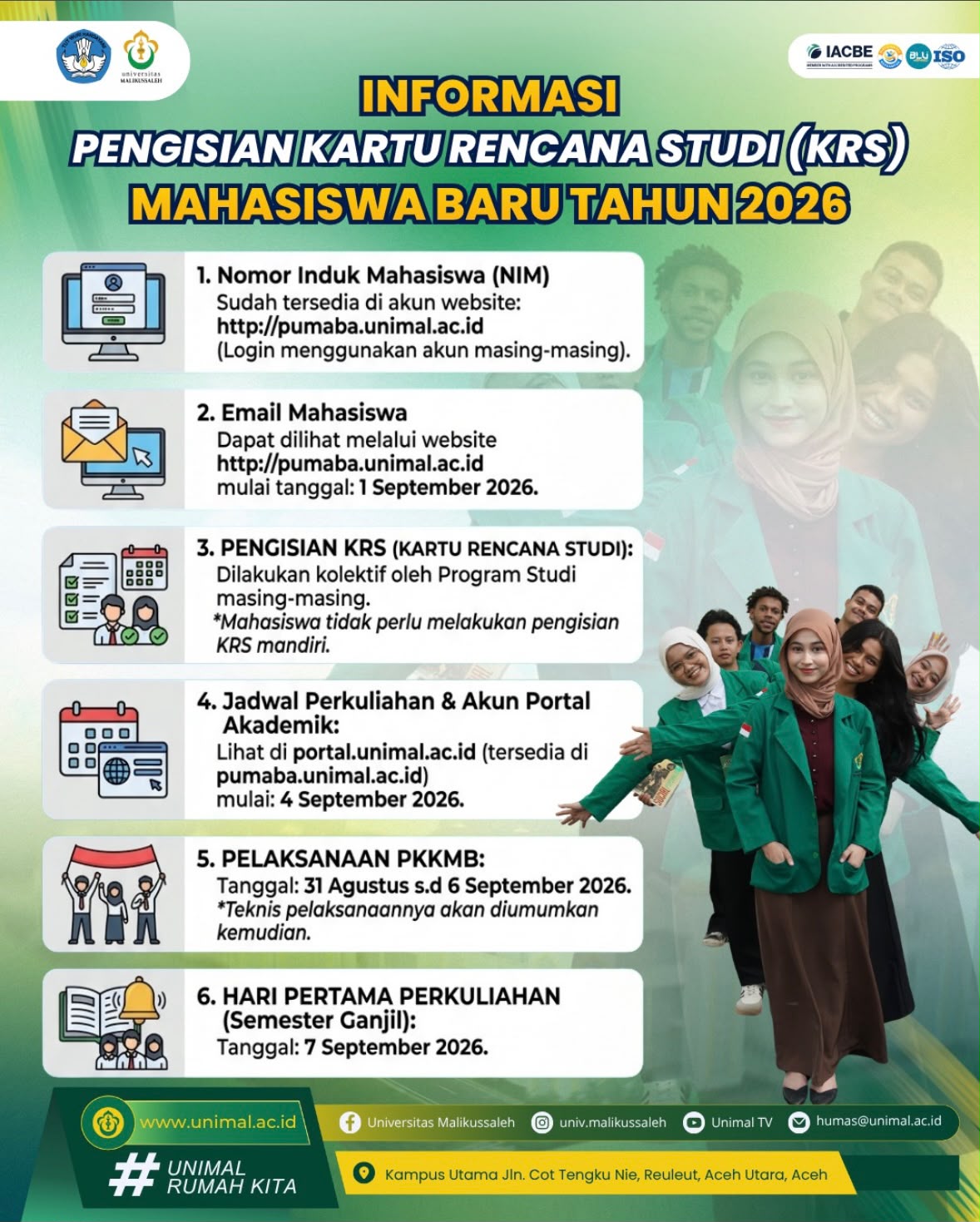Mahasiswa Baru UNIMAL 2026 Bersiap Memasuki Tahun Akademik Baru, Catat Informasi Pentingnya!